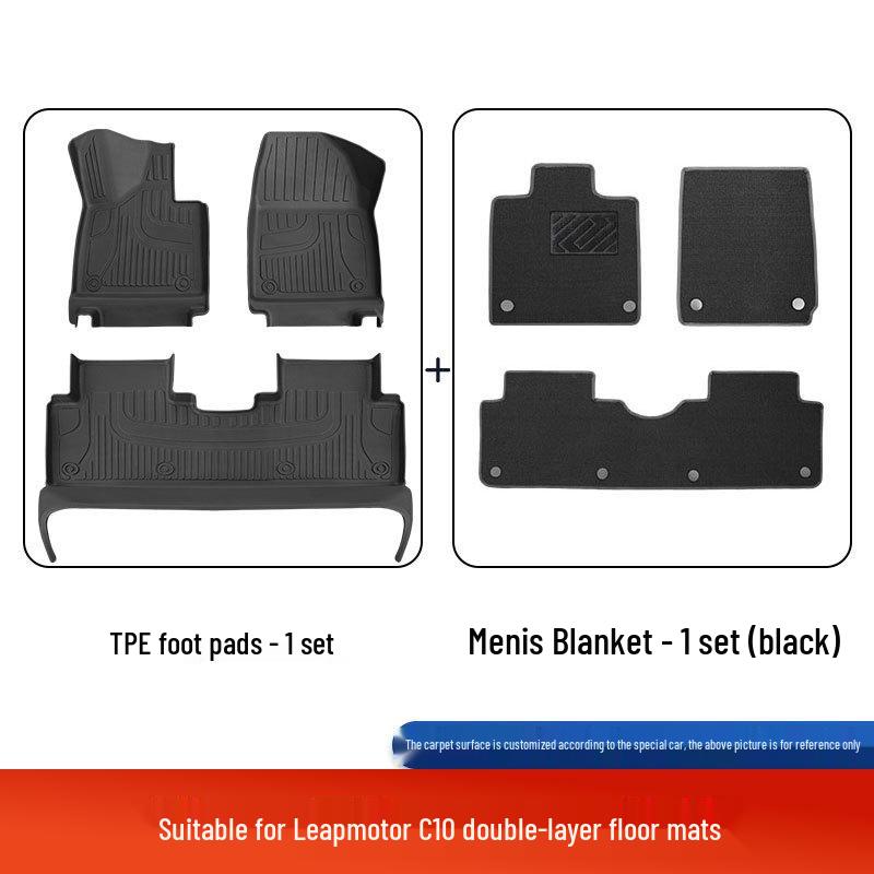 Leapmotor C10 Maßgefertigte Fußmatten, 25 Modelle, Vollständig umschlossen, Original-Autofarbe, Doppellagiges TPE.