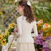 Bailuyu Women's V-Neck Ruffle Knit Sweater with Detachable Flower