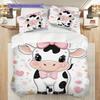Cow Pattern Bedding Quilt Set Quilt Cover Pillowcase Home Decoration Birthday Gift (1 * duvet cover + 2 * pillowcase, without core)