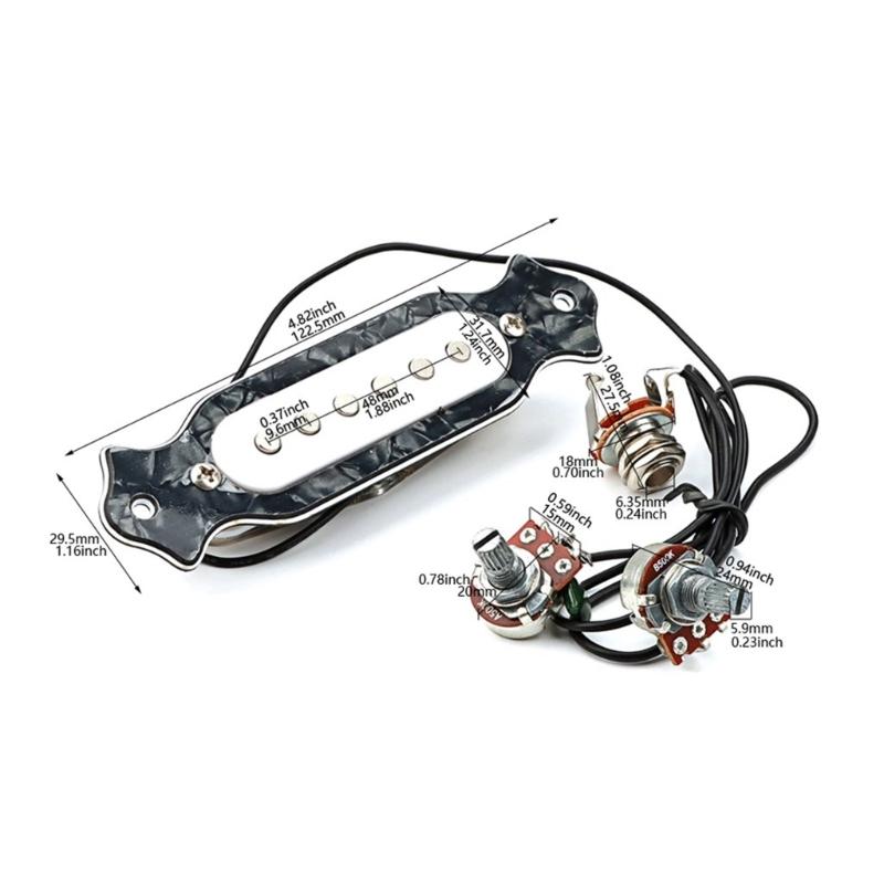 Prewired 6-String Guitar Pickup with Volumes & Tone Controller Knobs Guitar Part