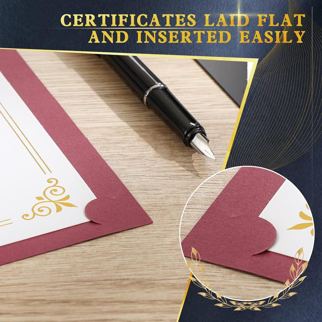 Panelee 60 Pcs Certificate Holders with Gold Foil Border Diploma Holder Diploma Cover Certificate Folders Certificate Covers for Letter Size 8.5 x 11