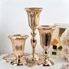 Vases trompettes Support à fleurs Centres de table, Vases urnes avec finition dorée, Corps cannelé et base large pour présentoirs décoratifs d'intérieur