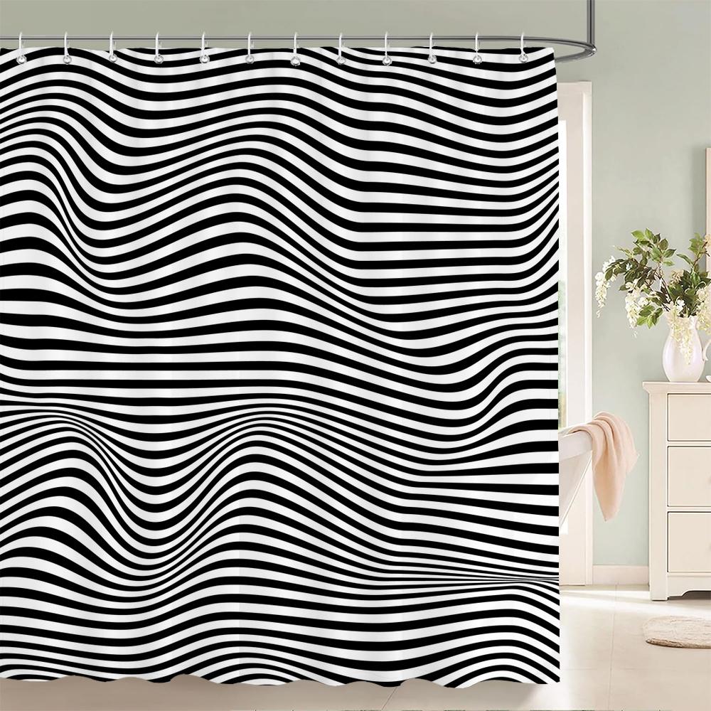 Blaue Geometrische Sechseckige Duschvorhänge Wasserdichter Stoff Badezimmervorhang mit Haken Dekoration Badewannenvorhang Toilettentrennwand