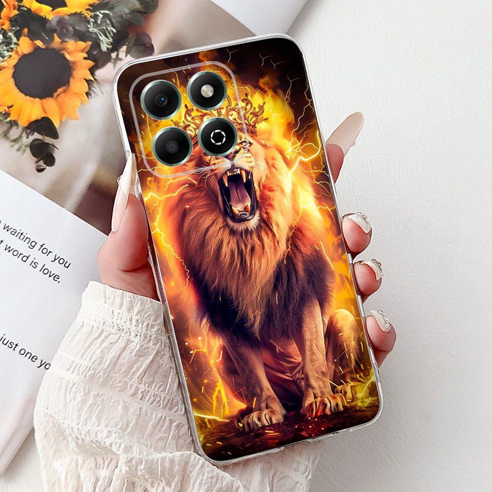 Für Huawei Honor X6 X6s 4G 5G X6a Plus Handyhülle Drache Löwe Tiger Cool Mode Malerei Rückseite Weiches Schwarzes Silikon Hülle