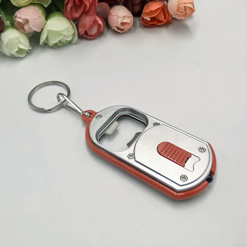Ouvre-bouteille LED Multifonctionnel Mini Lampe de Poche Illuminée Porte-clés Pendentif