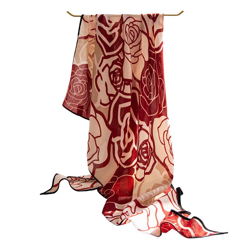 

Модный бархатный треугольный шарф в стиле литературной классики начала осени с элегантным темпераментом в сочетании с шарфом с принтом роз 60*160cm