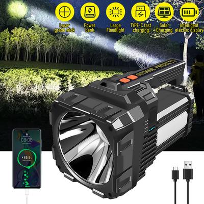 Solarenergie Hochleistungs-LED Taschenlampe Typ-C Wiederaufladbar Starklichtlampe Wasserdicht Für Outdoor Camping Wandern
