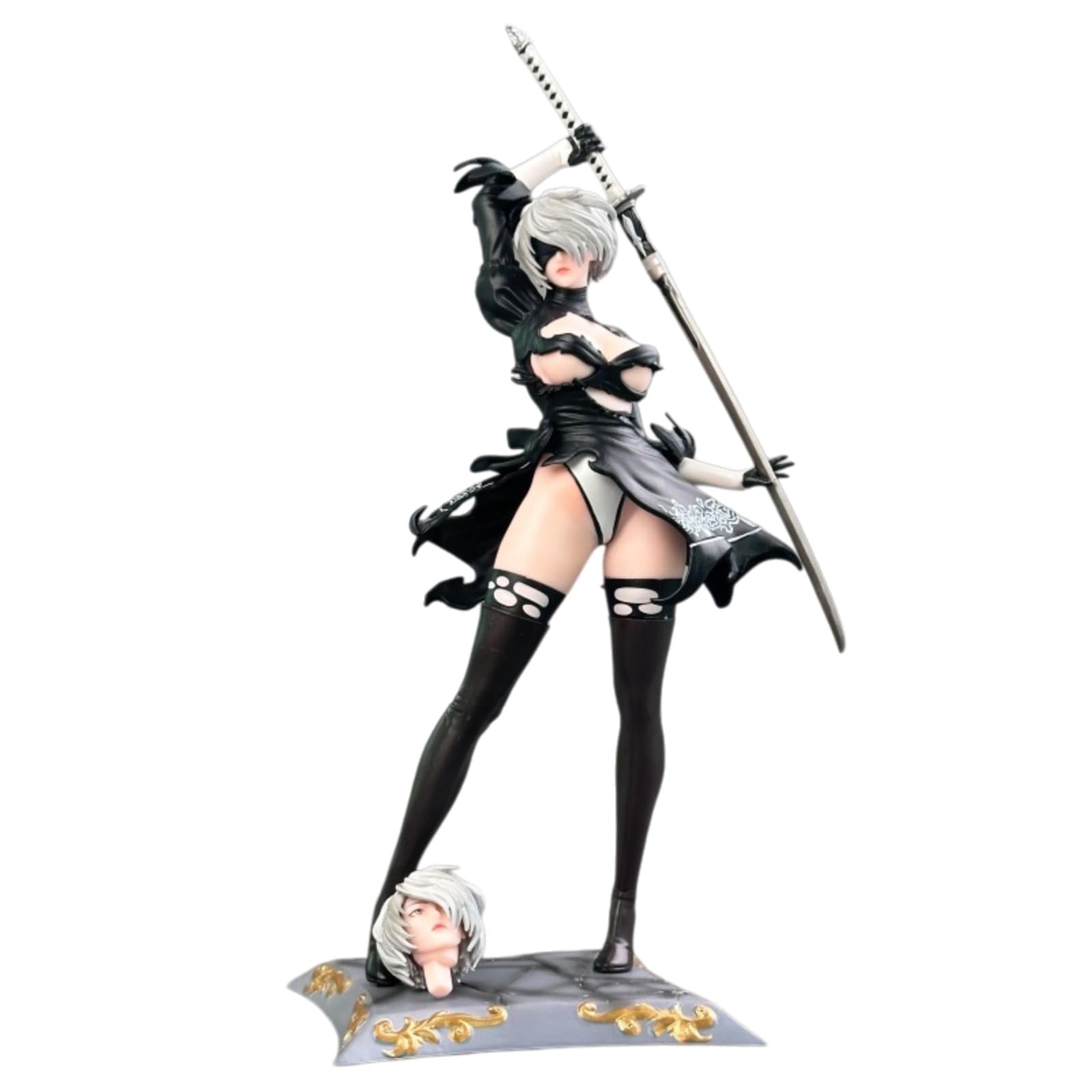

[YAORUI] YoRHa Нет. 2 Фигурка Типа B, 2B, Ангельски Прекрасная Девушка из NieR: Автоматы, со сменными головками, Прибл.. 33 см, Предварительно окрашенный, 2D, Милый, P