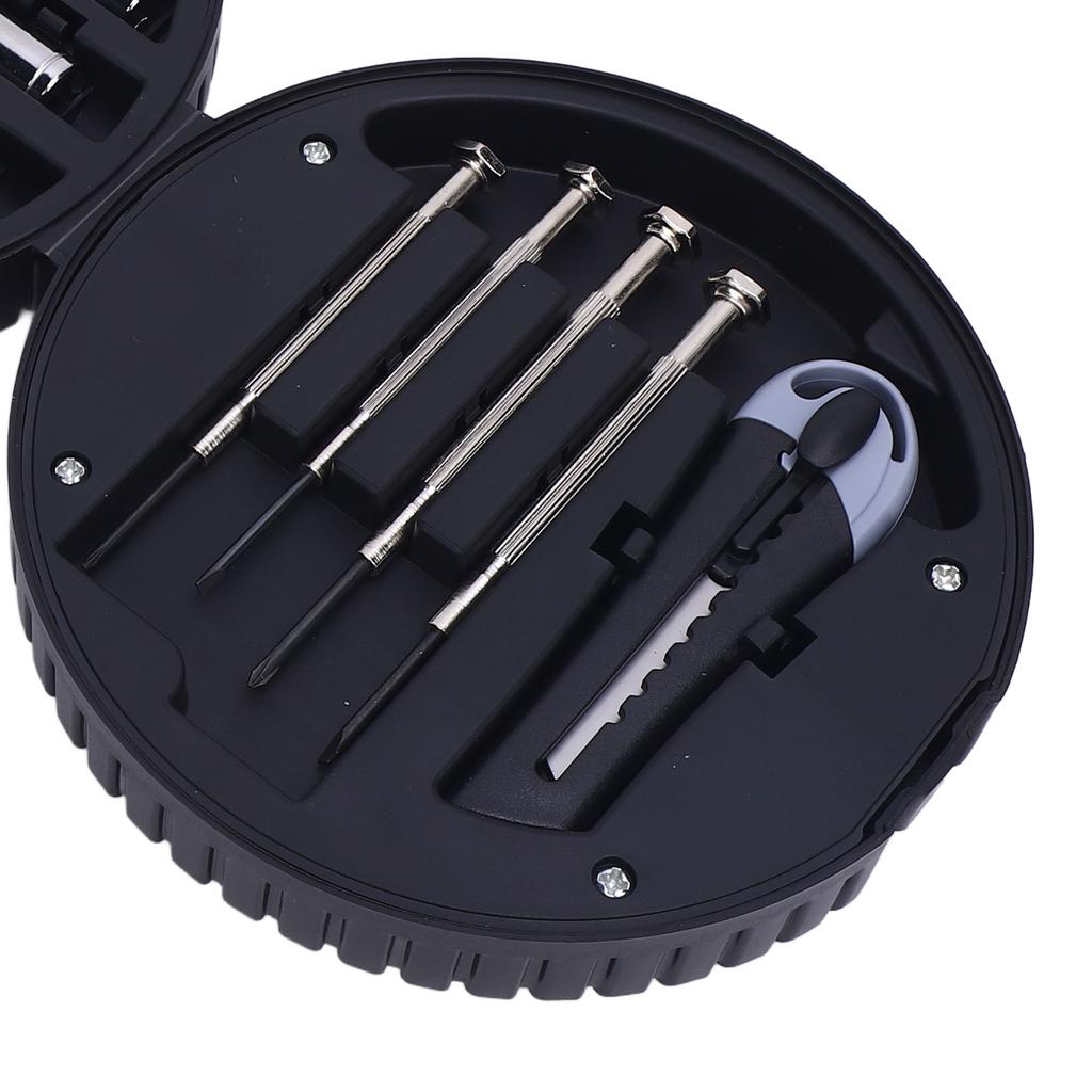 20Pcs Tire Shaped Tool Set with Storage Box Carbon Steel Multifuncitonal Tire Shaped Tool Hardware for Home