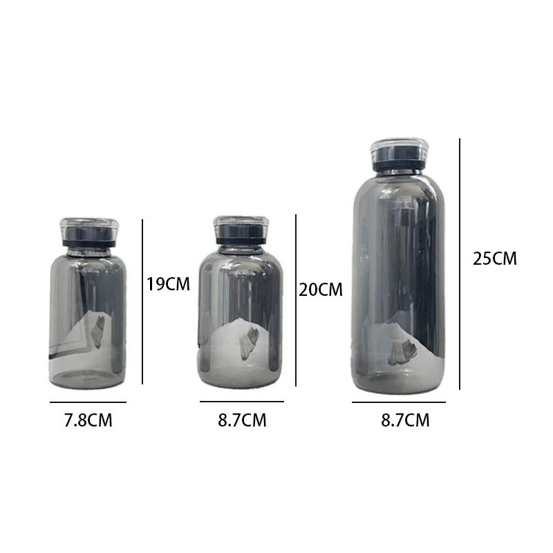 300-750ml Double Lid Water Bottle High Borosilicate Glass Water Cup with Straw Korean Portable Milk Juice Cup with Time Marker