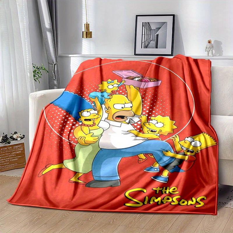 Simpsonovi kreslená deka, krátký plyšový roztomilý teplá deka, dekorace obývacího pokoje, pohovka, čtyři roční období, cestování