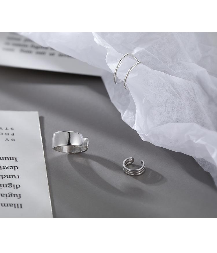 Women's Trendy Geometric No-Piercing Ear Cuff Set - Retro Korean Hip Hop Style Earrings