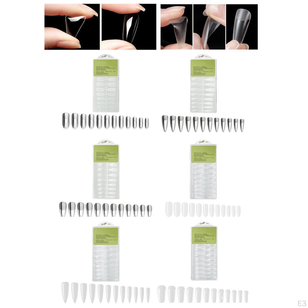 240 Pieces Fake Nails Tips Artificial Manicure with Box Soft Women Girls Elegant Clear Press On