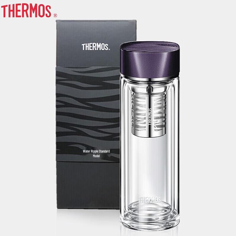 Thermos Double-Layer Borosilicate Glass Tea Infuser Bottle
