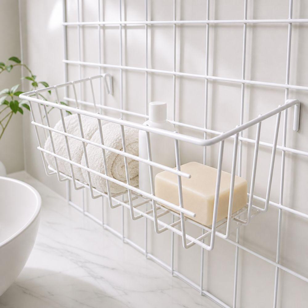 Open Wire Grid hanging basket Hanging Hook Grocery rack Hanging Organizer Basket Home Organization
