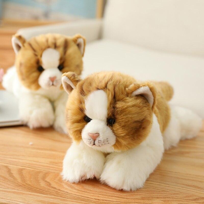 30cm High Quality Simulation Lying Cat Plush Toy Stuffed Animal Realistic Kitten Toy for Luxury Home Decoration Pet Gift