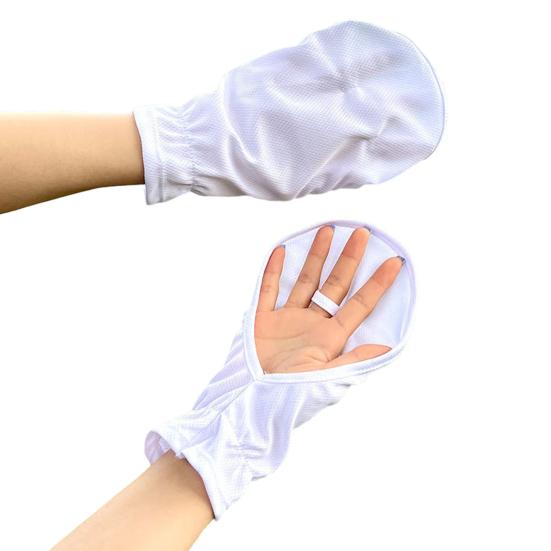 

Солнцезащитные перчатки, дышащие, охлаждающие, без пальцев, перчатки из ледяного шелка, уличные солнцезащитные перчатки для рук для женщин, мужчин, вождения, велоспорта белый