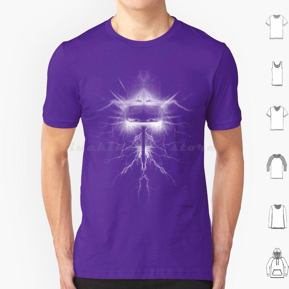Mighty Hammer T Shirt Big Size 100 Cotton Mjolnir Superhero Hammer Lightning S