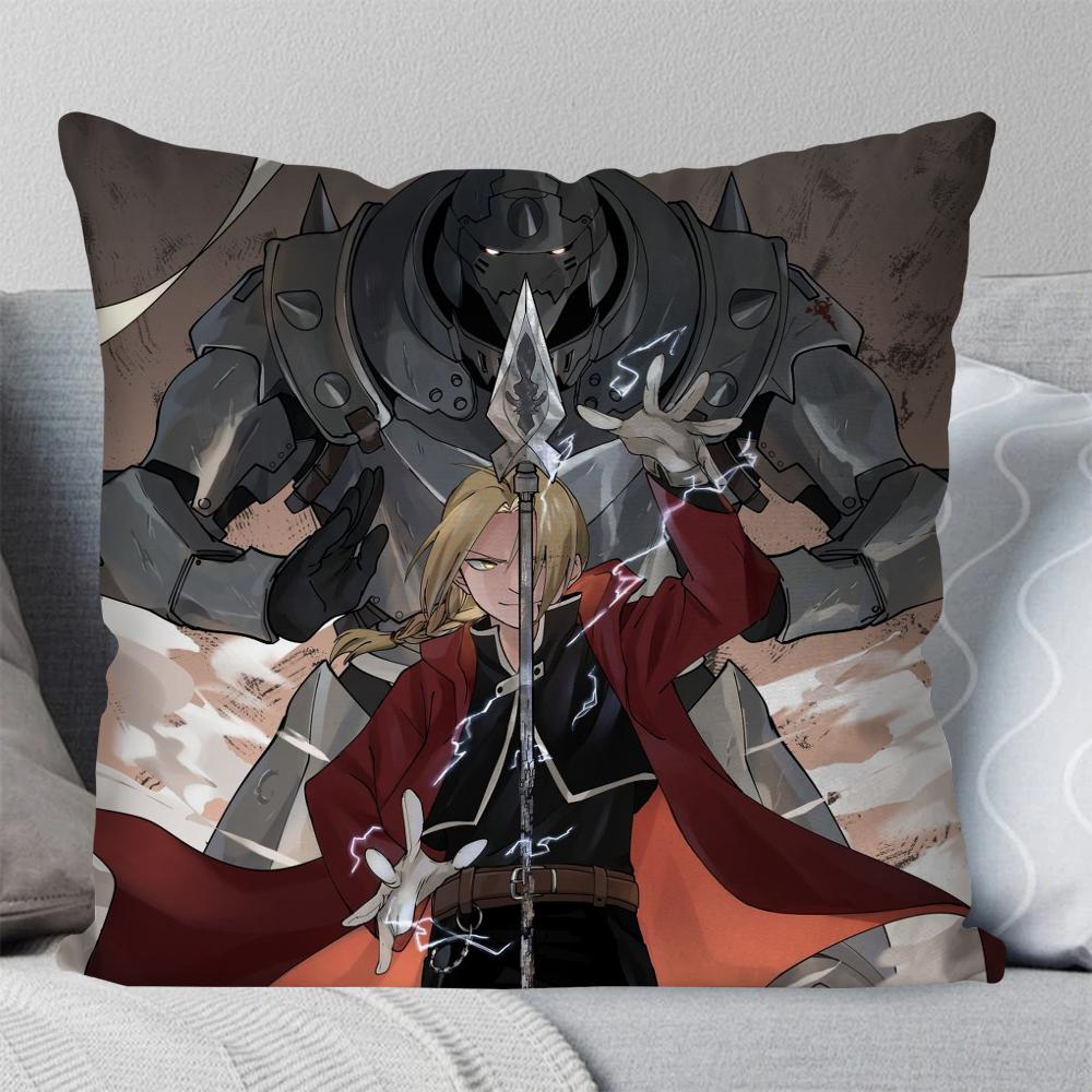 Anime Fullmetal Alchemist Brotherhood Pillow Case Square Pillow Bedroom Sofa LeisureComfortCar Living Room Home Decoration 40X40