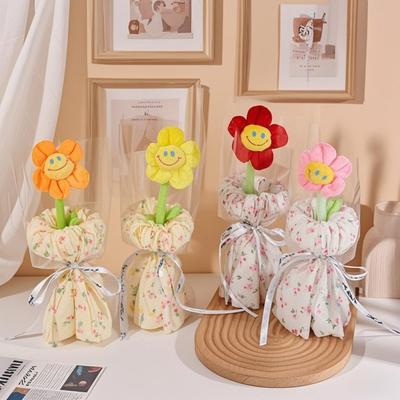 Cartoon Simulation Fabric Sunflower Single Plush Sunflower Bouquet Creative Valentine's Day Gift for Girlfriend