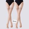 Crystal Transparent Seamless Long Socks Set of 2 Pairs Women's Fashion Stockings for Ladies