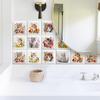 10Pcs Watercolor Flowers Cute Pet Wall Stickers Imitation Brick Bedroom Decoration Waterproof Self Adhesive Tile Wallpaper Kitchen Cupboard Decor