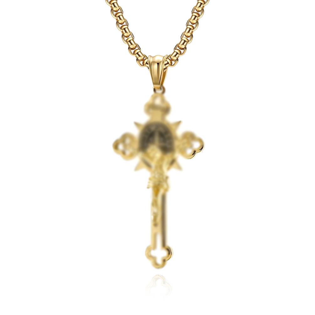 European and American Style Niche Design Titanium Steel Cross Necklace Trendy Mens Outfit Matching Pendant