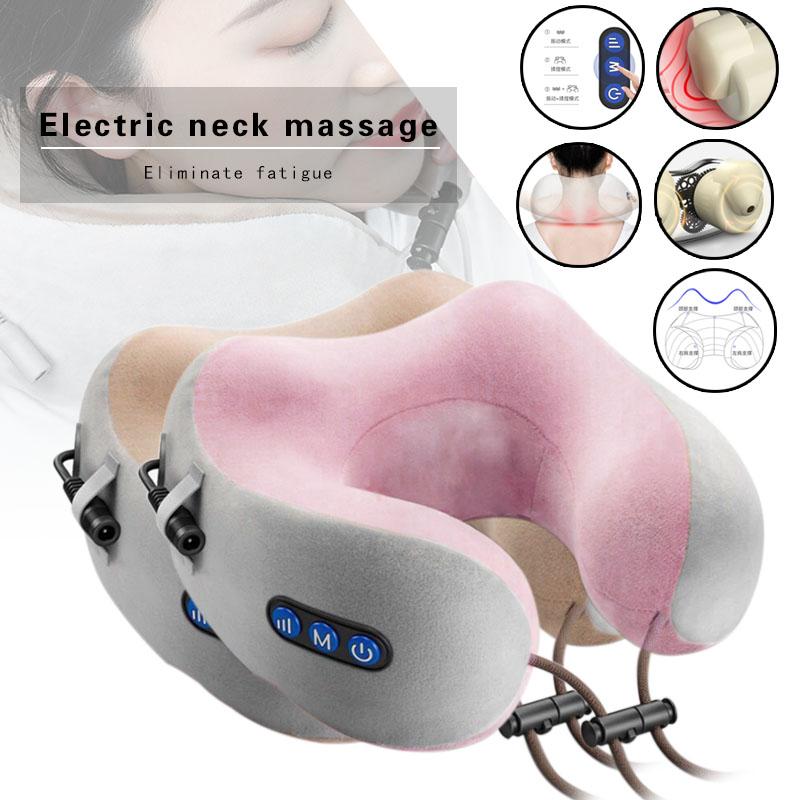 U Shaped Electric Neck Massager Shoulder Kneading Heating Massage Portable Travel Home Car Use Multifunctional Massage Pillow