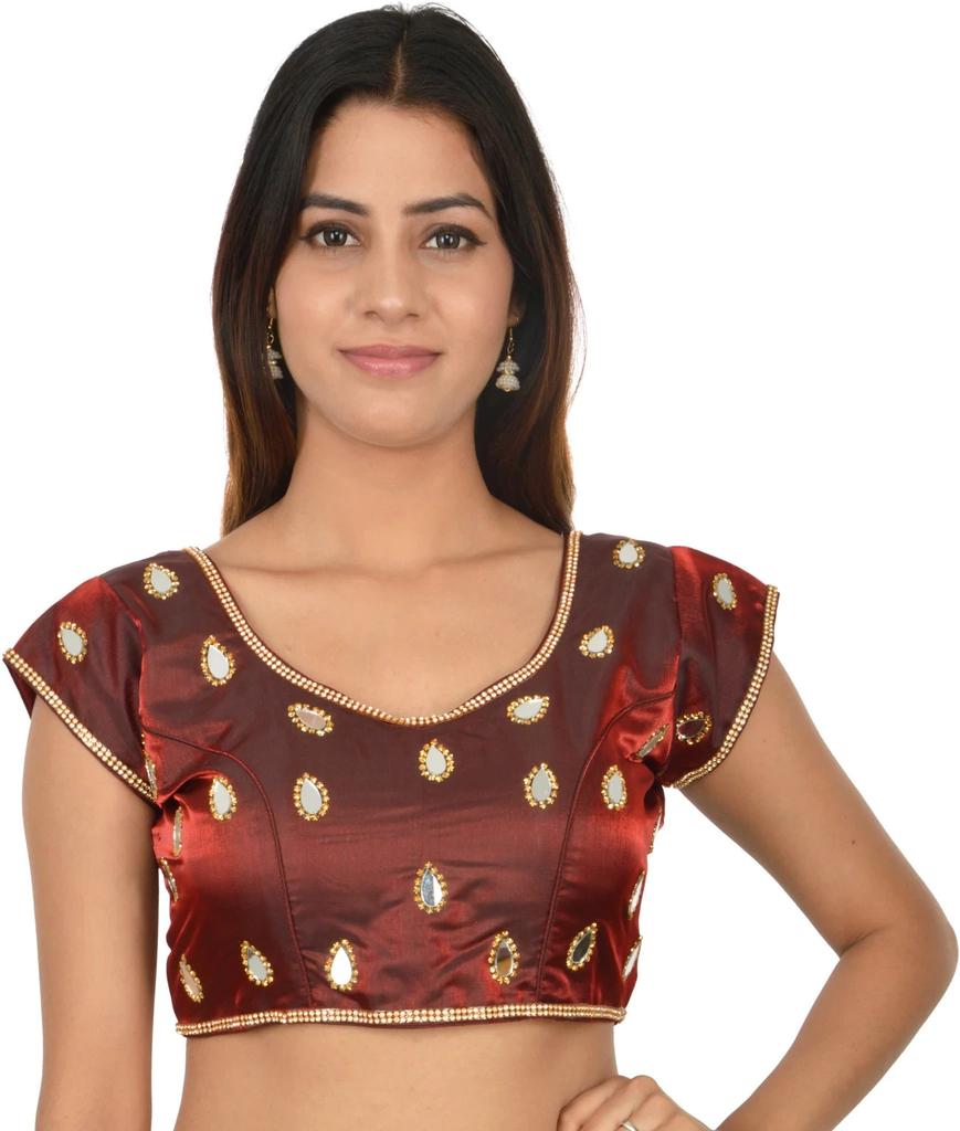 Women's Silk Blend Ethnic Blouse Indian Pakistani Wedding Party Wear Choli Dress