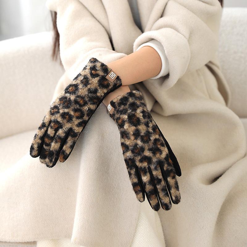 Women's Winter PU Leather Touchscreen Gloves – Fashionable, Windproof & Warm for Outdoor Cycling