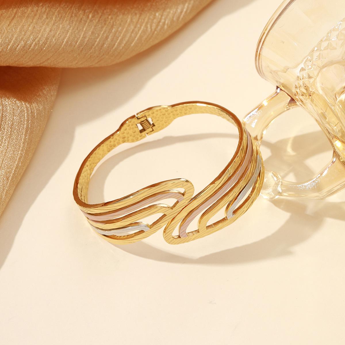 Полый браслет из нержавеющей стали, простой, с индивидуальностью