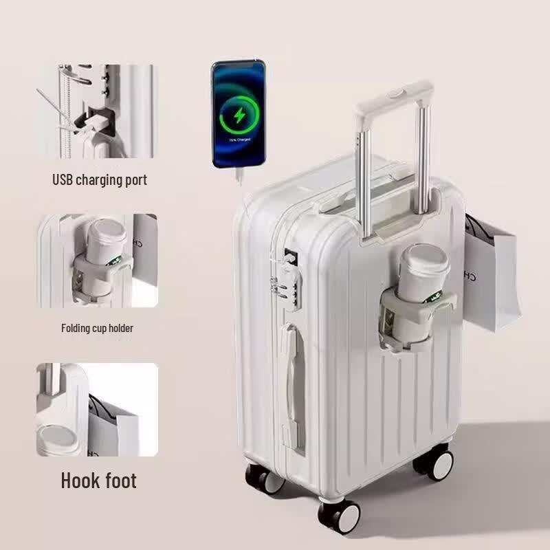 HANDUNYOU Stylish Ultralight Charging Travel Luggage