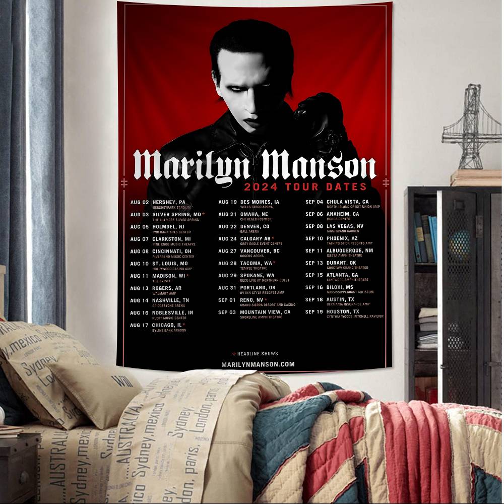 

MMarilyn MManson Hanging Bohemian Tapestry for Living Room Home Dorm Decor Japanese Tapestry 74x94cm(29x37in)