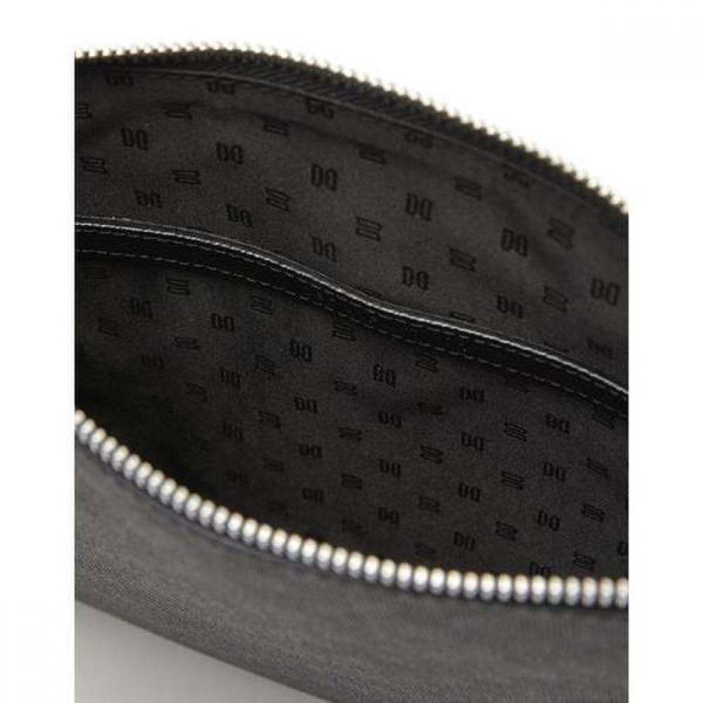 Daks Black Leather Dd Logo Pattern Medium Clutch Bag Dbba3e467