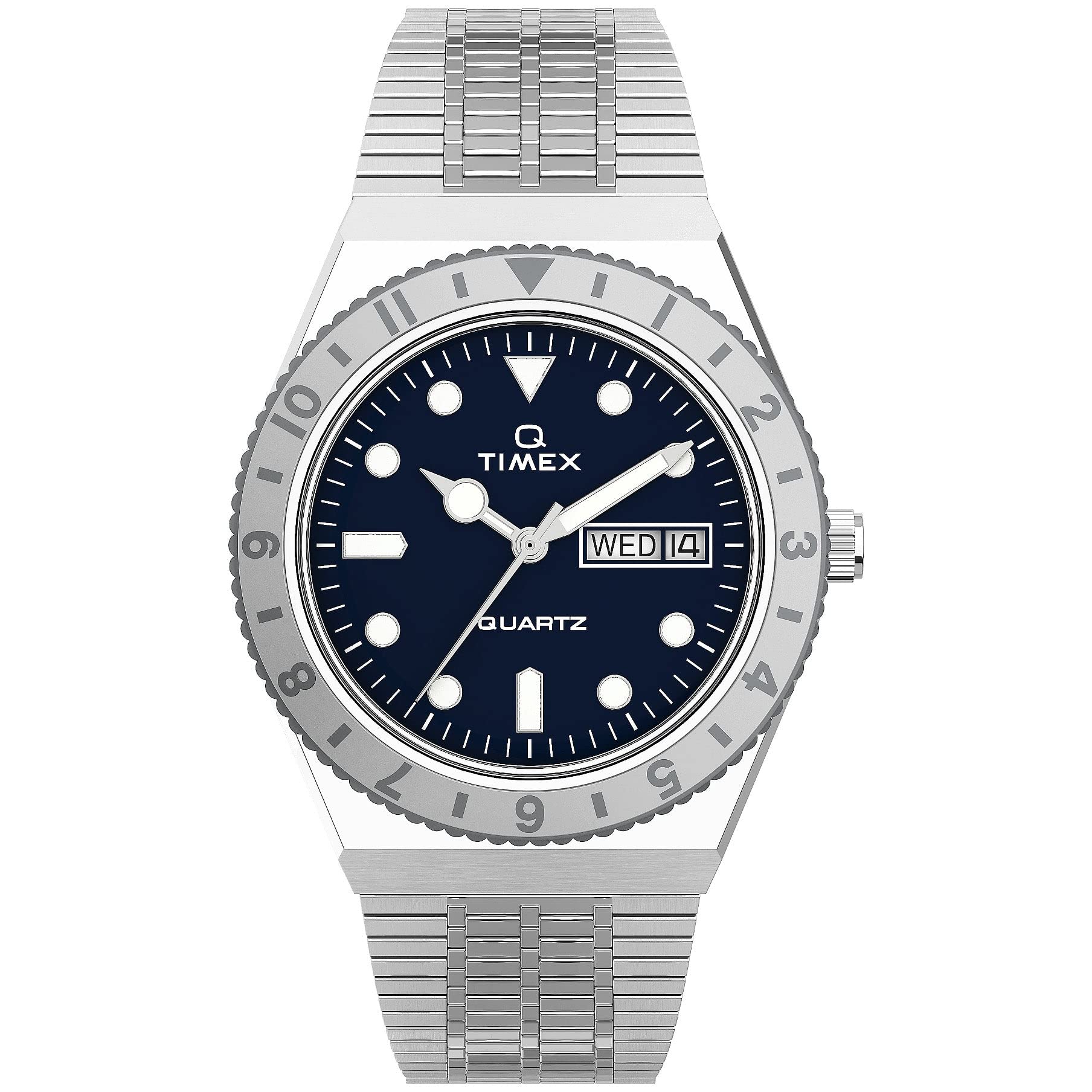 

Timex Analog Stainless Steel Q Bracelet Women s Watch, Bracelet, Reissue, Silver/Blue,