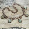 Aquamarine rough necklace electroformed copper necklace real gemstone jewelry adjustable chain necklace handmade necklace anniversary gifts