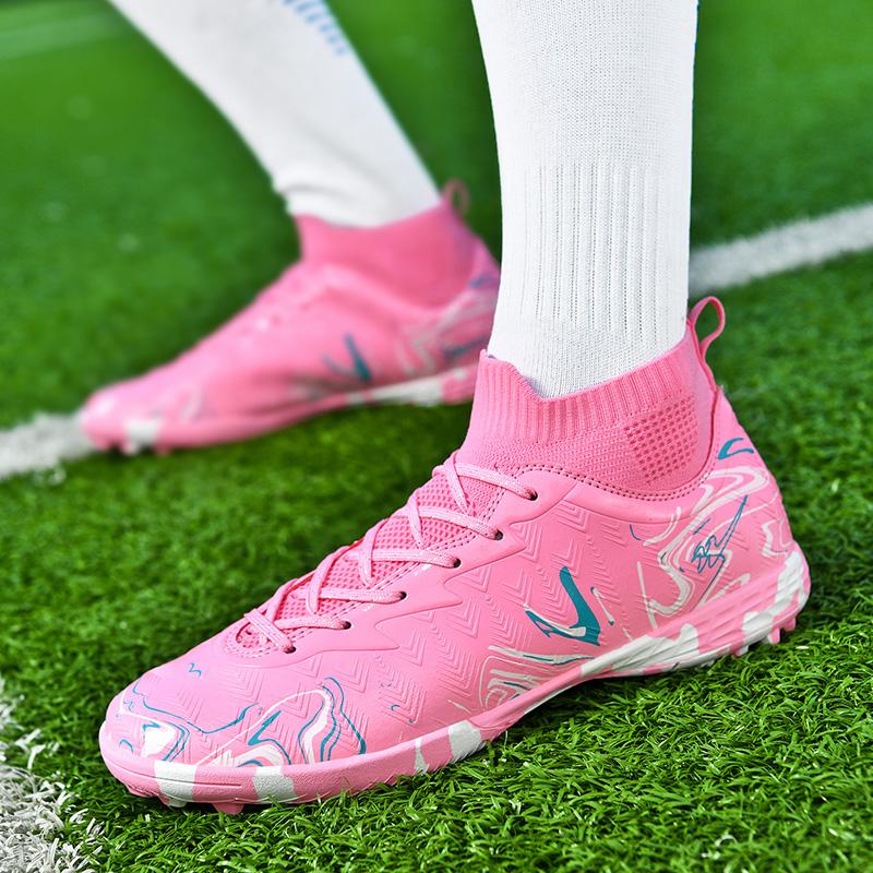 35-45 Unisex Football Boots Rubber Soft Sole Short Nail Artificial Turf Youth Children Football Shoes Boys Soccer Shoes