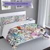3pcs The Battle Cats pattern bedding set duvet cover set includes duvet cover &pillowcases, perfect all season bedroom decoration & gift