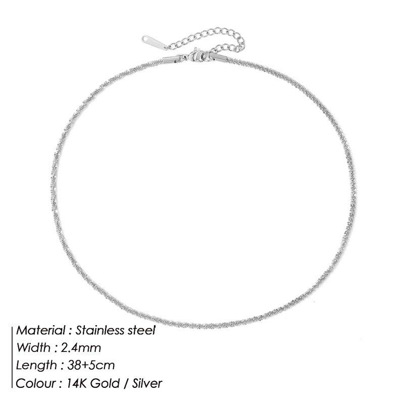 18K Gold Titanium Steel Sparkling Clavicle Necklace