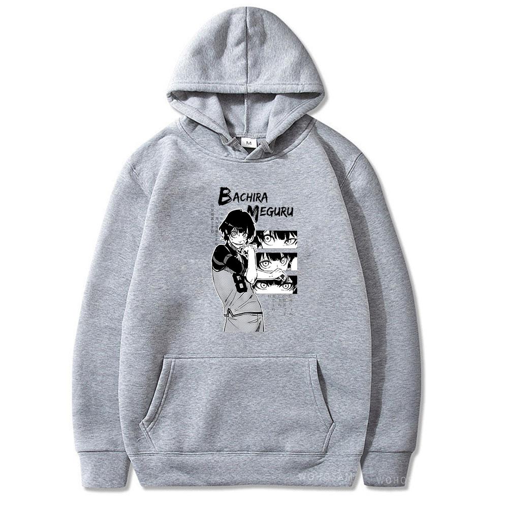 

Manga BLUE LOCK Bachira Meguru Hoodies Creative Чоловіки Жінки Печворк Топи з капюшоном Harajuku Fashion Корейський стиль Світшоти XL сірий колір