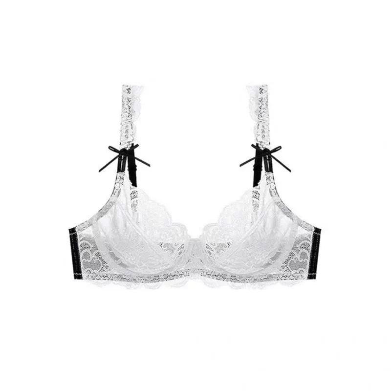 Damen Sommer Ultra Dünnes Modell Reines Verlangen Sexy Spitze Transparent Kleiner Busen Rafft Um Große Unterwäsche Zu Zeigen