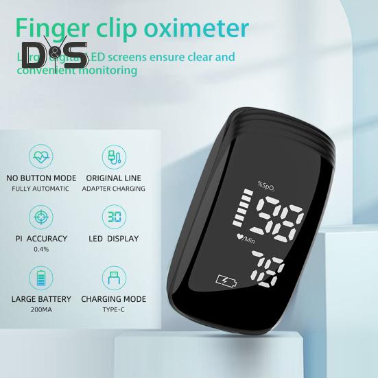 Blood Oxygen Meter with Large LED Display High Accurate Readings Rechargeable Fingertip Blood Oxygen Saturation Monitor with Lanyard