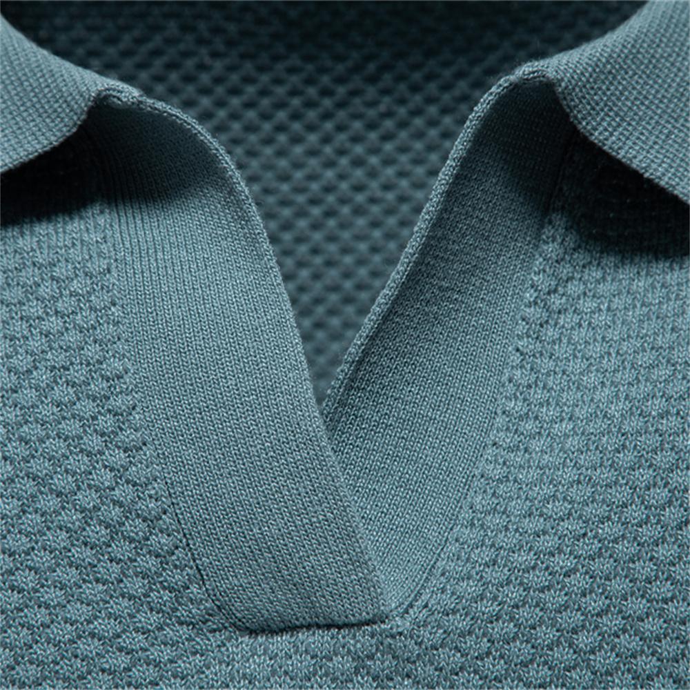 Men's Breathable Polo Shirt Short Sleeve Solid Color Casual Polo Shirts for Men Lightweight Stretch Polo