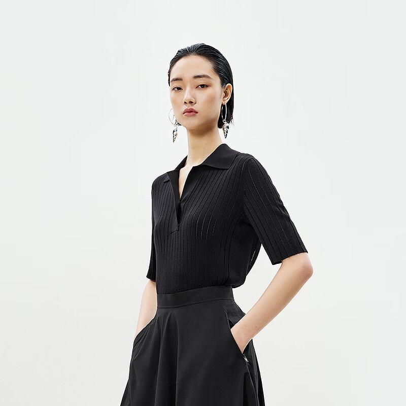 Less 2025 Summer Short Sleeve Knitted Polo Shirt 2P5312320
