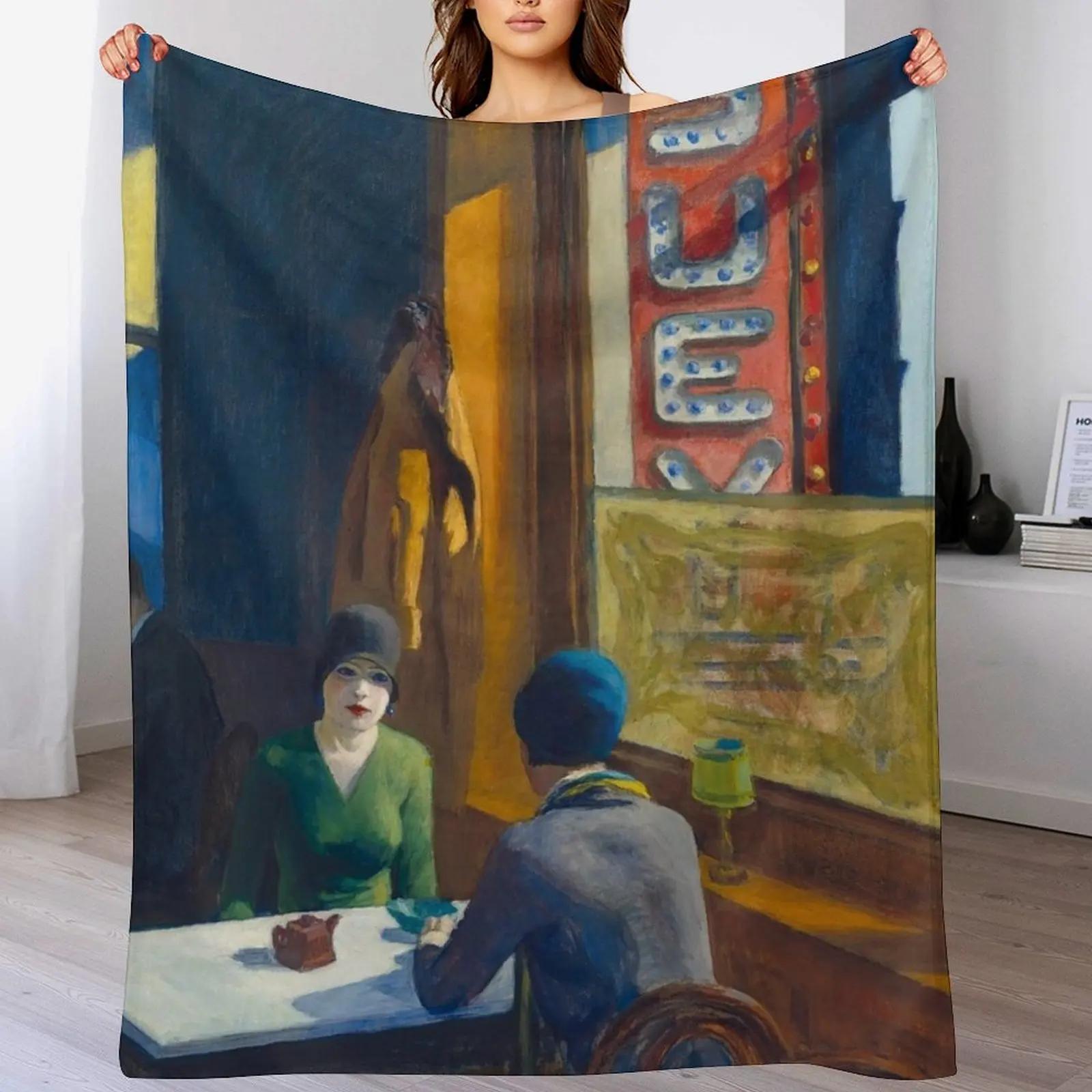 

Chop Suey by Edward Hopper Throw Blanket Cozy Napping Blanket Gift for Mom Dad 102x76cm(40x30in)