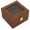 Wooden Watch Case 2 Slot Clamshell Watch Storage Box Organizer Black Walnut Color