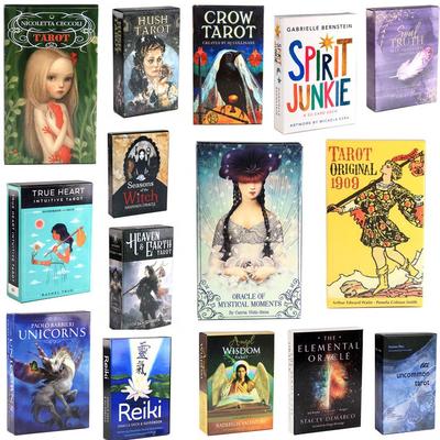 Kompletní sada anglických tarotů a karetních her Oracle