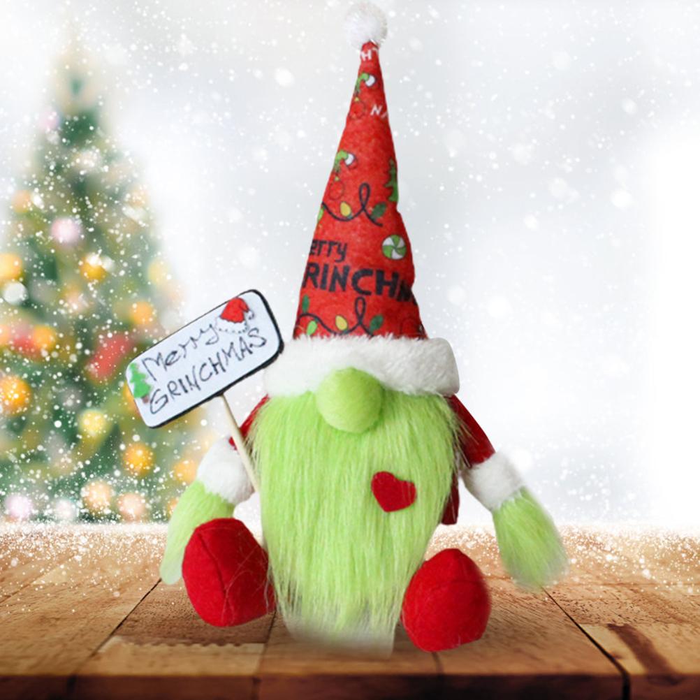 Grinch Plush Doll Green Beard Gnome Figure 30cm