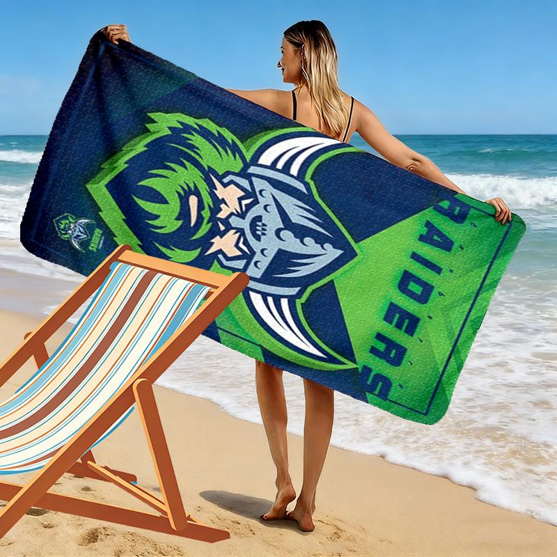 Canberra Raiders Logo 2D Flat Print Beach Towel, Large Soft Quick Dry Towel for Beach Camping SwimmingZSTJ0915263