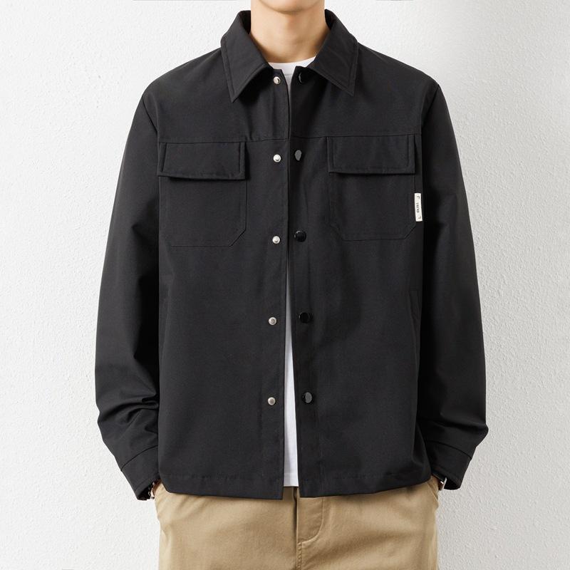 Men's Lapel Comfortable Color Business Casual Jacket Spring and Autumn New High-end Lightweight Top Work Jacket Men